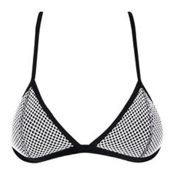 TRIANGL Bikini Top Women's Medium Mesh Ollie Neoprene Black Size Small - Picture 3 of 11